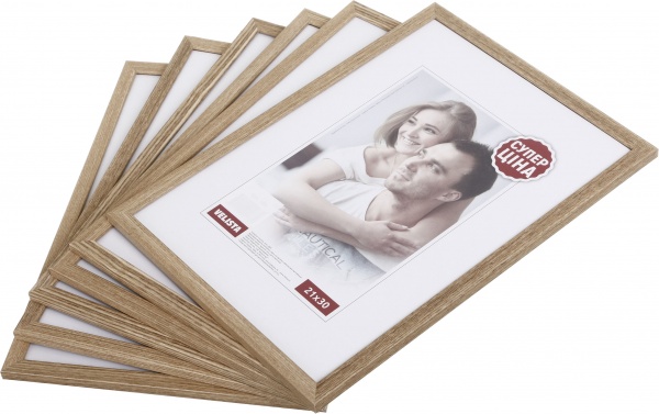 Рамка для фото Velista 10BW набір 6 фото 21х30 см дерево світле 