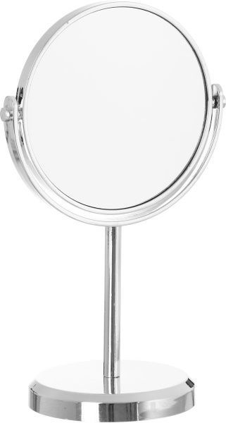 Дзеркало косметичне двостороннє срібне 29х17,5х12 см