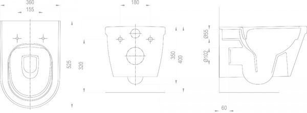 Унитаз подвесной Ravak Chrome RimOff