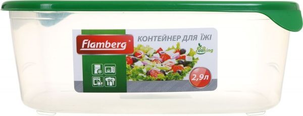 Контейнер харчовий 2,9 л зелений Flamberg