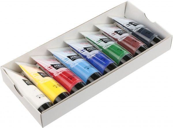 Набор красок акриловых 8 цветов 20 мл Rosa Start