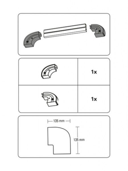 Закінчення Gardinia дугове одинарний набірний білий 2 шт. 