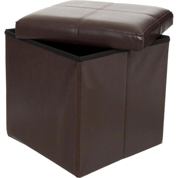 Ящик-пуф складной 380x380x380 мм коричневый