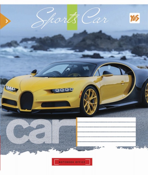 Комплект тетрадей Sport car 12 листов в клетку 25 шт. YES