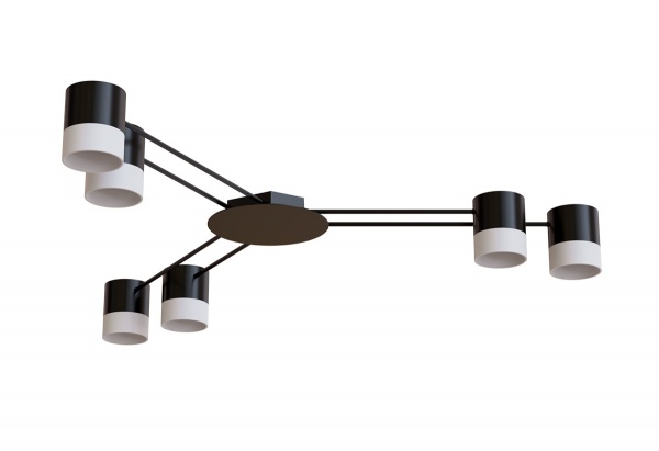 Люстра стельова Hopfen STARK CL-6-ACRIL 6xGX53 BK 6xGX53 чорний 