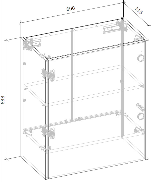 Шкаф верхний под вытяжку МС Злата 60х69х32 шиншилла серая/дуб артизан Грейд