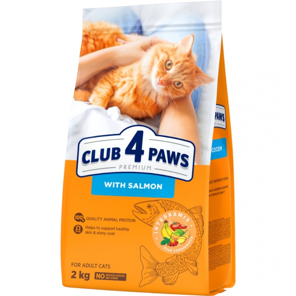 Корм сухий для котів Club 4 Paws з лососем 2 кг