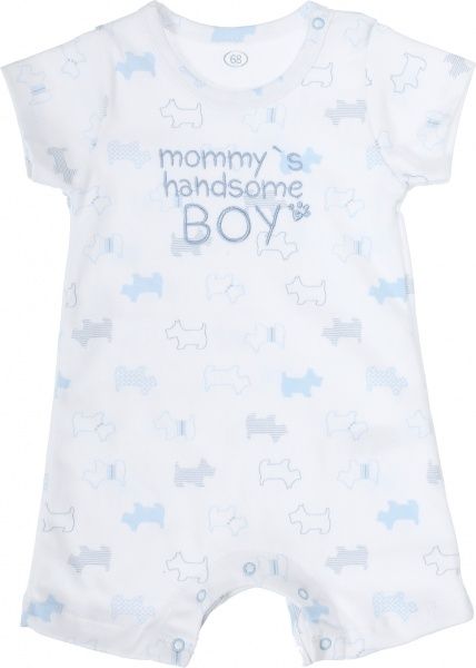 Боді дитяче Фламінго ясельне Собачки р.68 біло-блакитний 386-222-13 