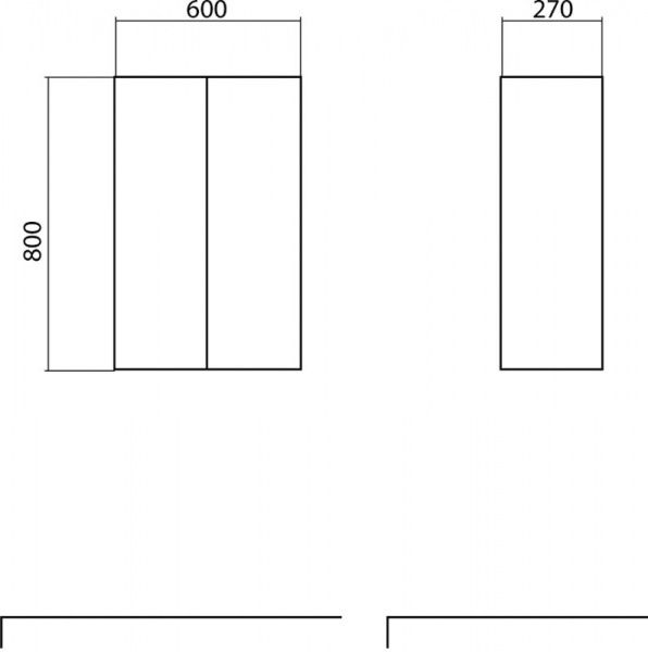 Шкаф подвесной Aqua Rodos Акцент каштан