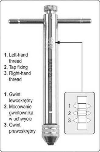 Вороток для метчика с трещоткой M3-M10 YATO YT-2997