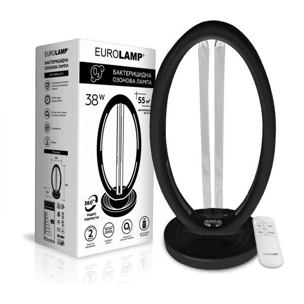 Светильник настольный бактерицидный Eurolamp с озонированием (овал) 38 Вт 2G11 черный 
