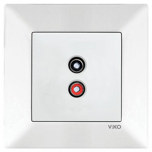 Розетка акустическая без заземления Viko Meridian без шторок без крышки белый 90970037-WH