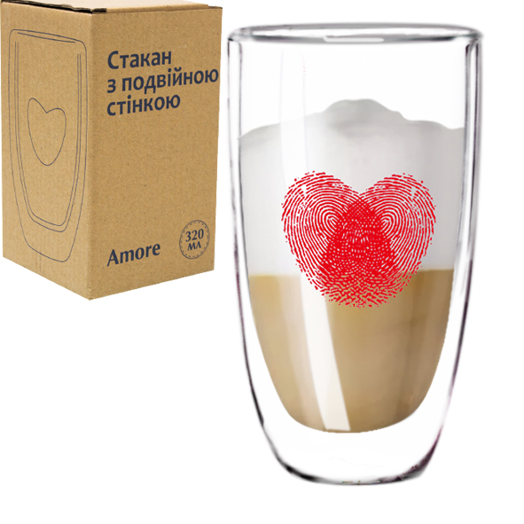 Стакан для латте с двойной стенкой Amore 201-18 320 мл 1 шт. S&T 