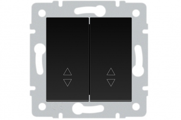 Механизм выключателя проходной двухклавишный HausMark Stelo антрацит 501-4288-106