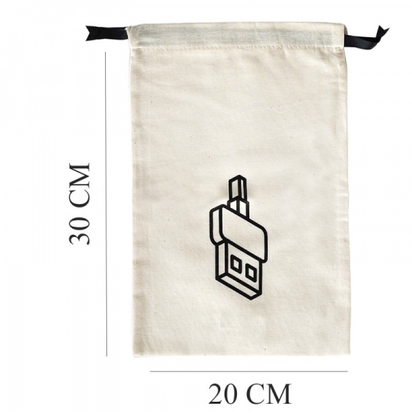 Органайзер Organize Gadget хлопковый для зарядок и гаджетов 20*30 см (светлый) бежевый 