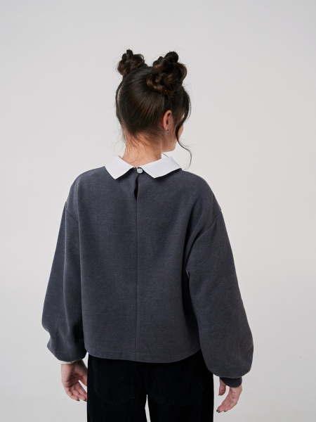 Джемпер для девочки Smil р.146 темно-серый 116610 