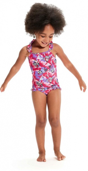 Купальник Speedo LTS DIGI FRILL TRSP IF PINK/PURPLE 8-00314614807 р.152 разноцветный