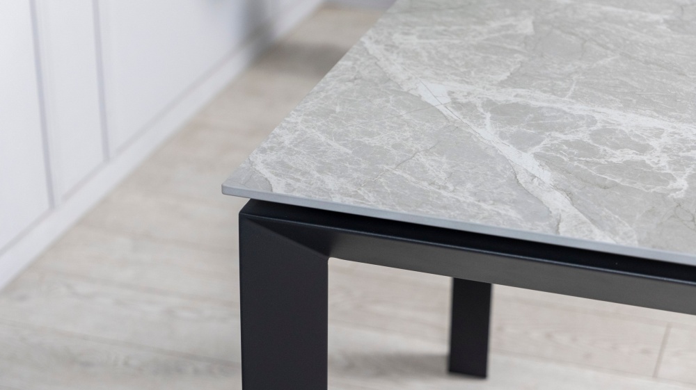 Стіл обідній Prestol Лейк 1000(1400)x750x750мм сірий/чорний