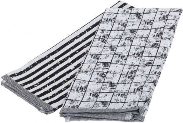 Набір рушників кухонних Геометрія 2 шт. 40x60 см Homeline сірий із малюнком 