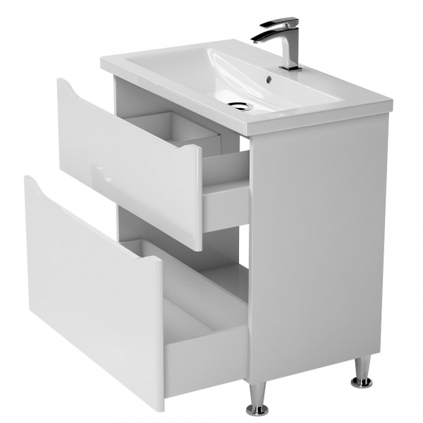 Тумба на ножках Aquarius Савойя белый с умывальником Комо 70