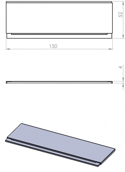 Панель для ванны фронтальная Damixa 150х70 см 47WA-150-070W-P Apollo