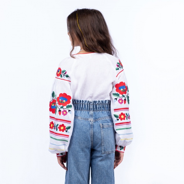 Вышиванка для девочек Эдельвика р.110 белый 177-23/00 