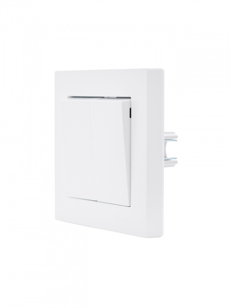 Выключатель двухклавишный Lezard Vesna белый 742-0288-101