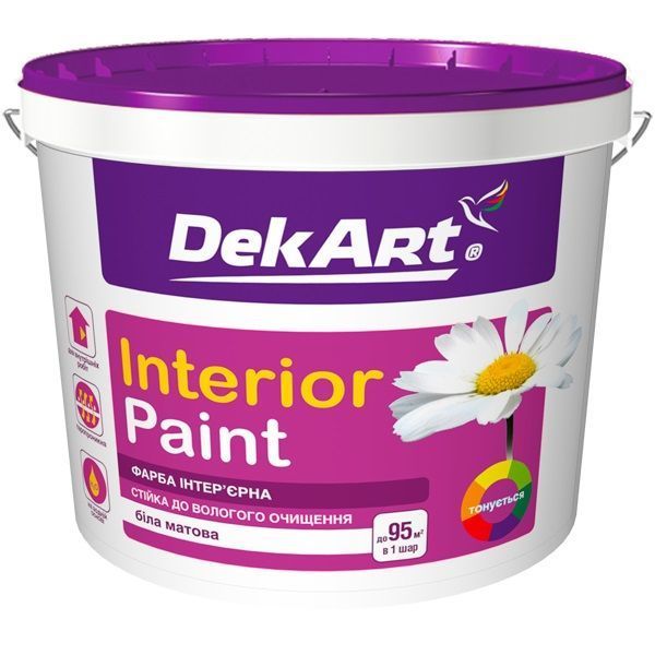 Фарба інтер'єрна акрилова DekArt Interior Paint мат білий 4 л 4 кг