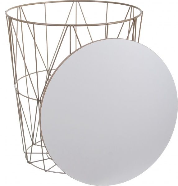 Стол-корзина Сканди 35х35х39 см белый с золотым 