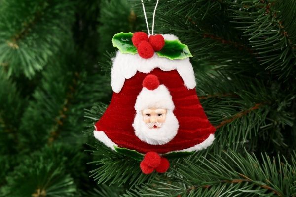 Декорация новогодняя Дед Мороз на красном колокольчике