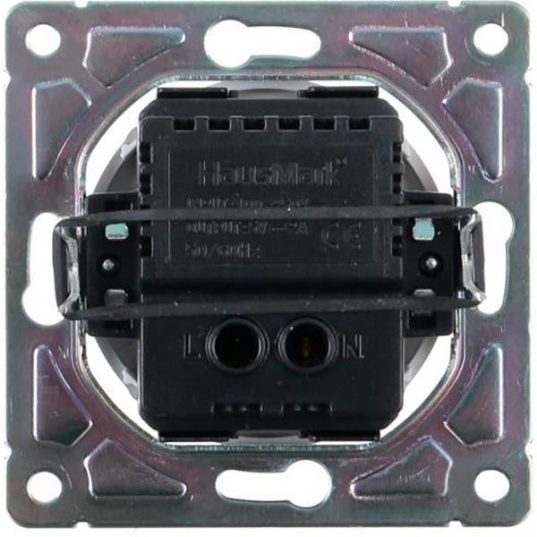 Механізм розетки USB кінцева подвійна HausMark Bela без шторок без кришки білий SNG-SCP.RD20MG2U-WH