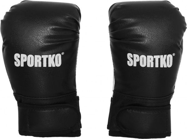 Боксерские перчатки SPORTKO 6oz черный с белым