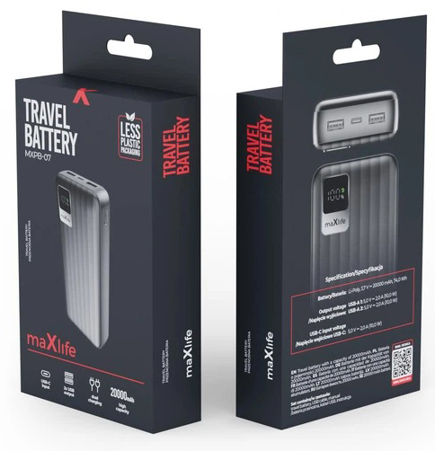 Повербанк Maxlife 20000 mAh black (MXPB-07)