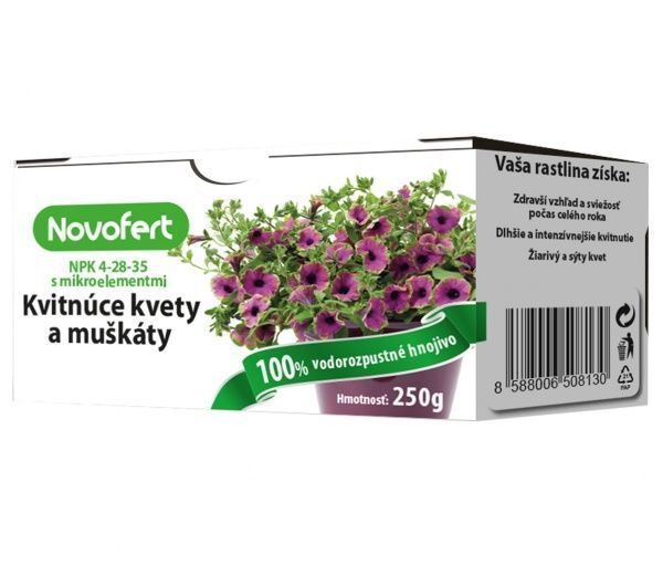 Удобрение для цветов Novofert Kvitnuce kvety a muskaty цветущие растения 250 г