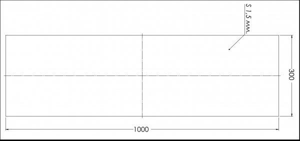 Лист алюминиевый рифленый квинтет STOREHOUSE 1000x300х1,5 мм