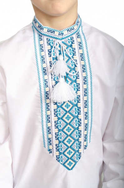 Вышиванка для мальчиков Эдельвика р.158 белый 365-21/09 