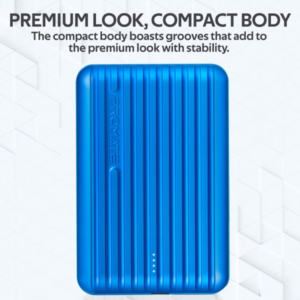 Универсальная мобильная батарея Promate 10000 mAh blue (titan-10c.blue) Titan-10C 10000 мАч, USB-C, USB-A 