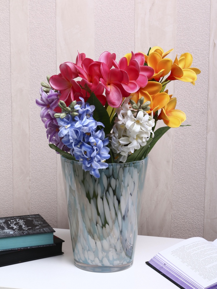 Ваза стеклянная Wrzesniak Glassworks Confetti 24 см голубая 27-1061D