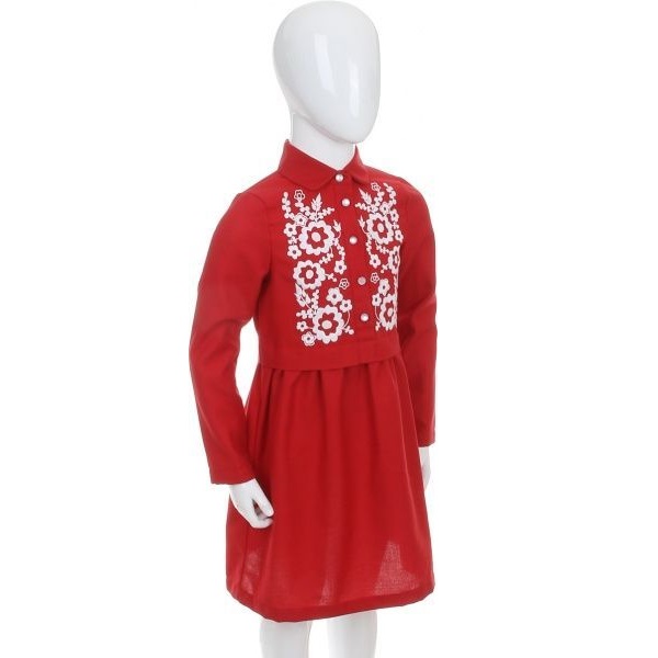 Платье Эдельвика р.140 красный 168-19/00 