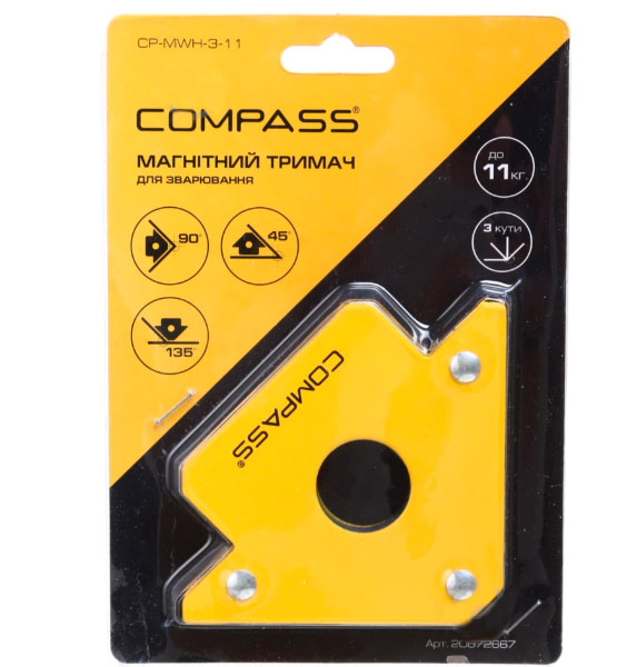 Держатель магнитный Compass для сварки до 11 кг 3 угла CP-MWH-3-11
