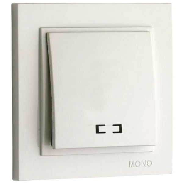 Вимикач одноклавішний Mono Despina з підсвіткою 10 А 250В білий 102-190025-101