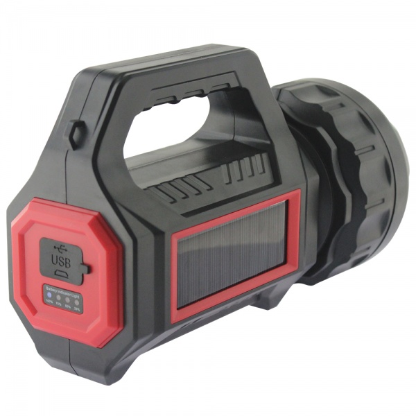 Ліхтар прожекторний Quantum QM-FL1051 Grant 5W LED+COB USB/solar з функцією Power Bank чорний