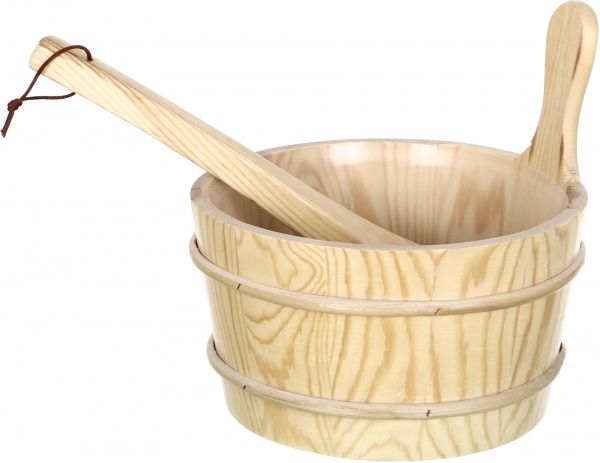 Набор для сауны шайка с черпаком и пластиковой емкостью 4 л KD-004A