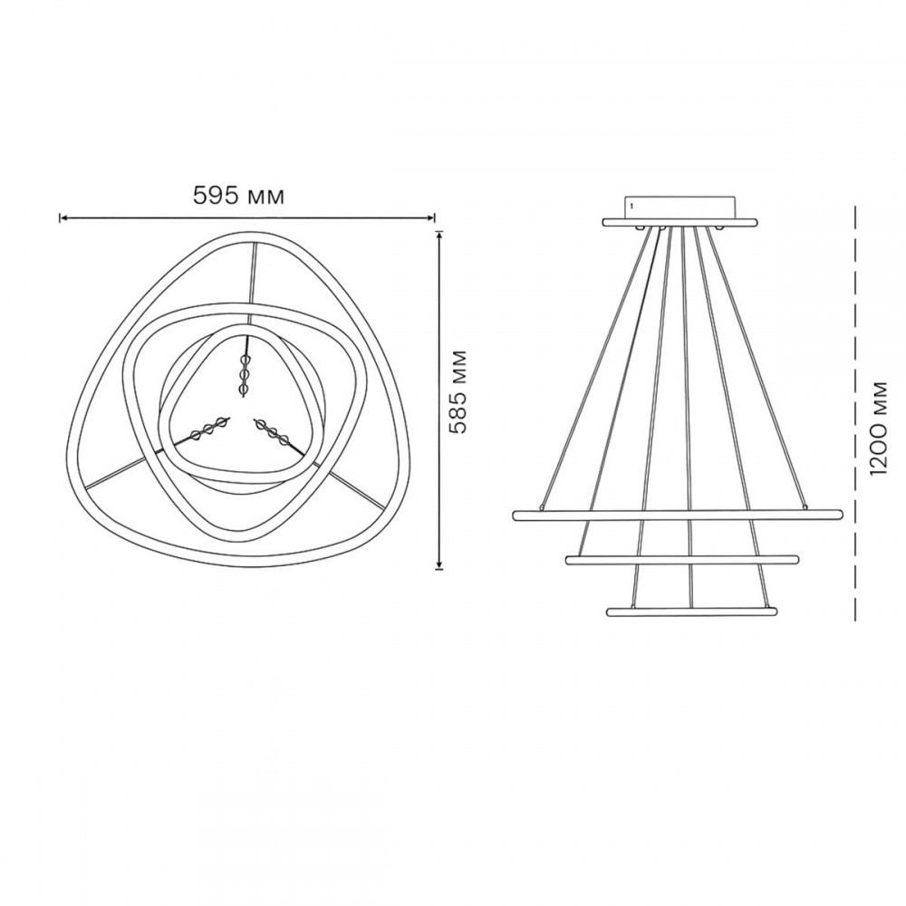 Світильник світлодіодний LIGHT SET LOZA LED 3 PL 5912 3x140 Вт чорний