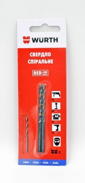 Сверло по металлу WURTH Red Line HSS DIN338 30x57 мм 2.5 мм 2 шт. 0624725902