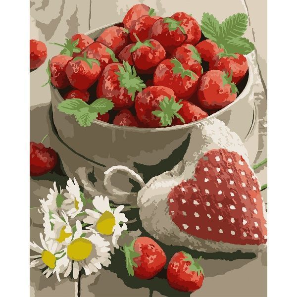 Картина по номерам Сладкая клубника 40x50 см Santi 