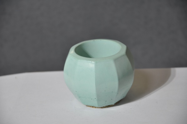 Кашпо декоративне Facetos бірюзовий бетон