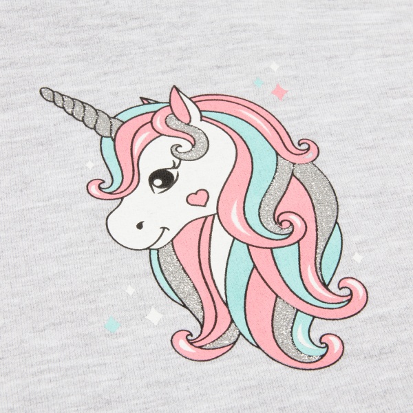 Толстовка для дівчинки Funtime Unicorn р.116 світло-сірий меланж 