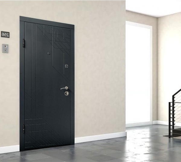 Двері вхідні Міністерство дверей КС 260 Мікс антрацит / білий матовий 2050x960 мм ліві