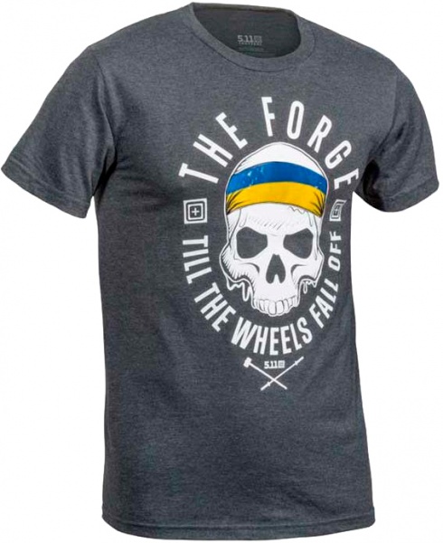 Футболка 5.11 Tactical THE FORGE UKRAINIAN FLAG TEE р.M (41229UKR) р. M [035] Charcoal Heather 